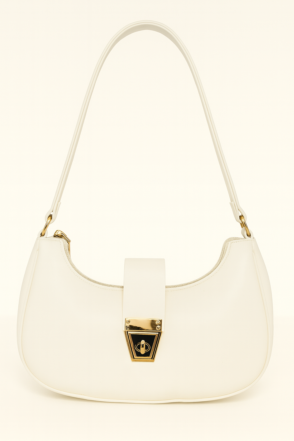 Leather Shoulder Bag (White)