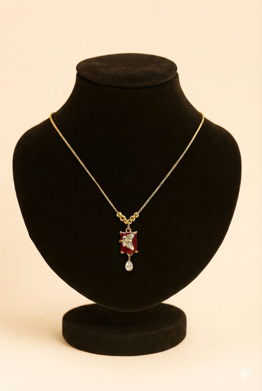 Golden Flutter Ruby Pendant