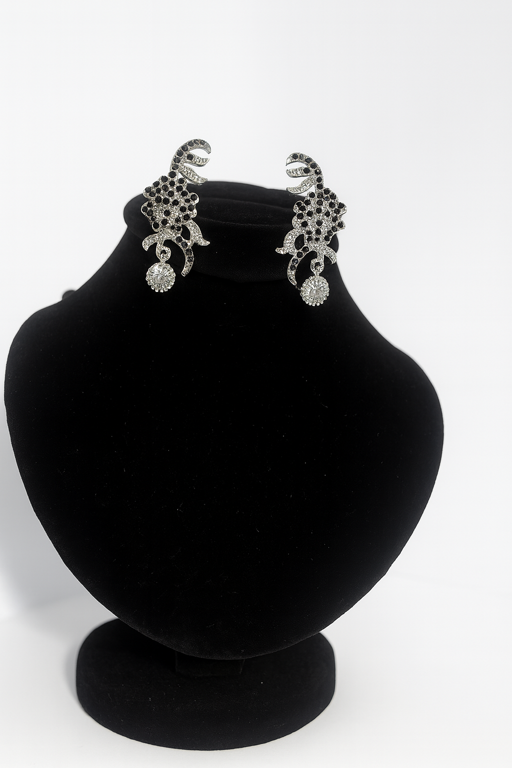 Black Diamond Petal Earrings