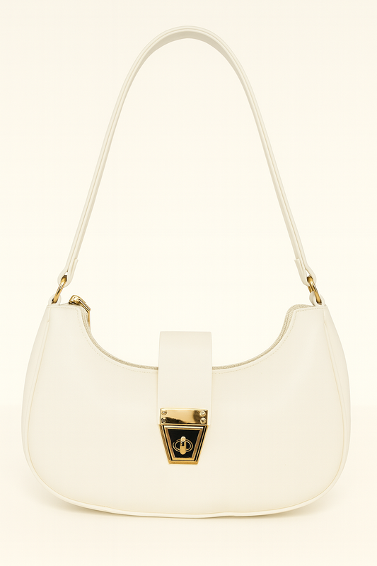 Leather Shoulder Bag (White)
