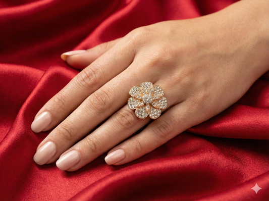 Gold Flower Adjustable Ring